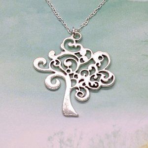 Silver Whimsical Tree of Life Necklace